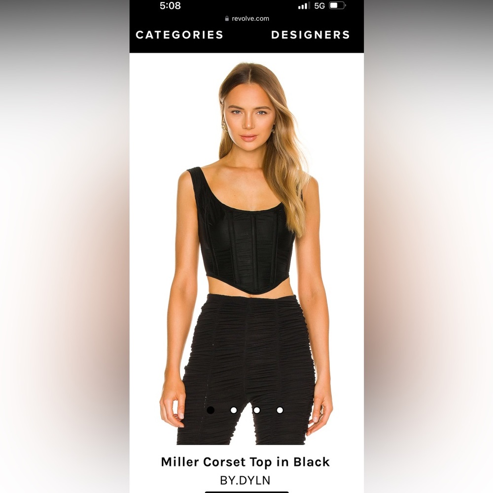 DYLN corset top with zipper back